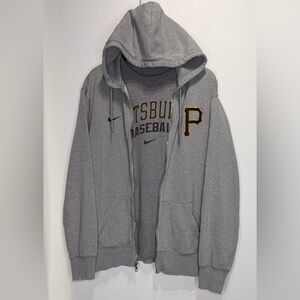 Nike Grey Pittsburgh Baseball (XXL) Hoodie and Tee Shirt (L)